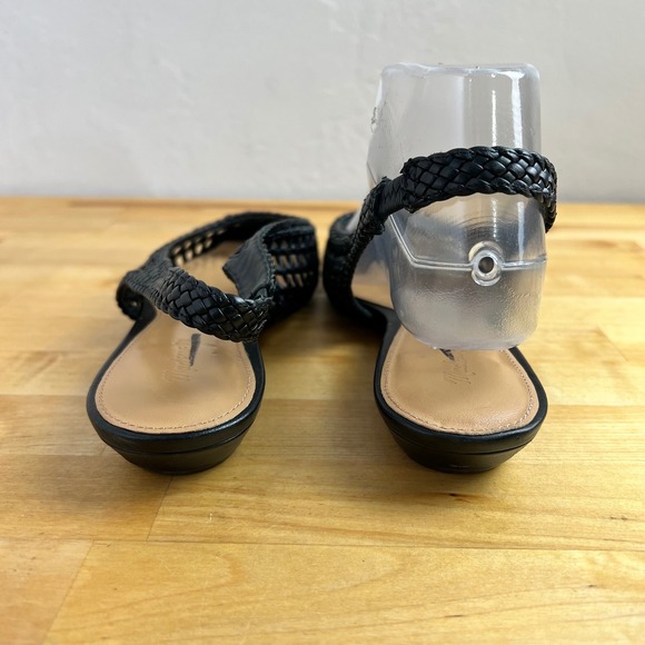 Madewell Ophelia Slingback Black Woven Square Toe Kitten Heel Size 7.5 - Picture 5 of 10